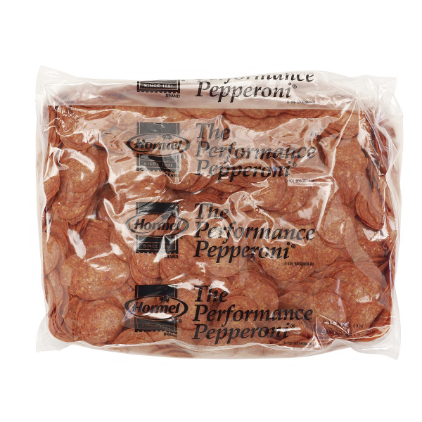 HORMEL(r) THE PERFORMANCE PEPPERONI(r), 14 slices per oz, 2/12.5 lb . C1CB - Front Center Inner Pack (Hi Res)