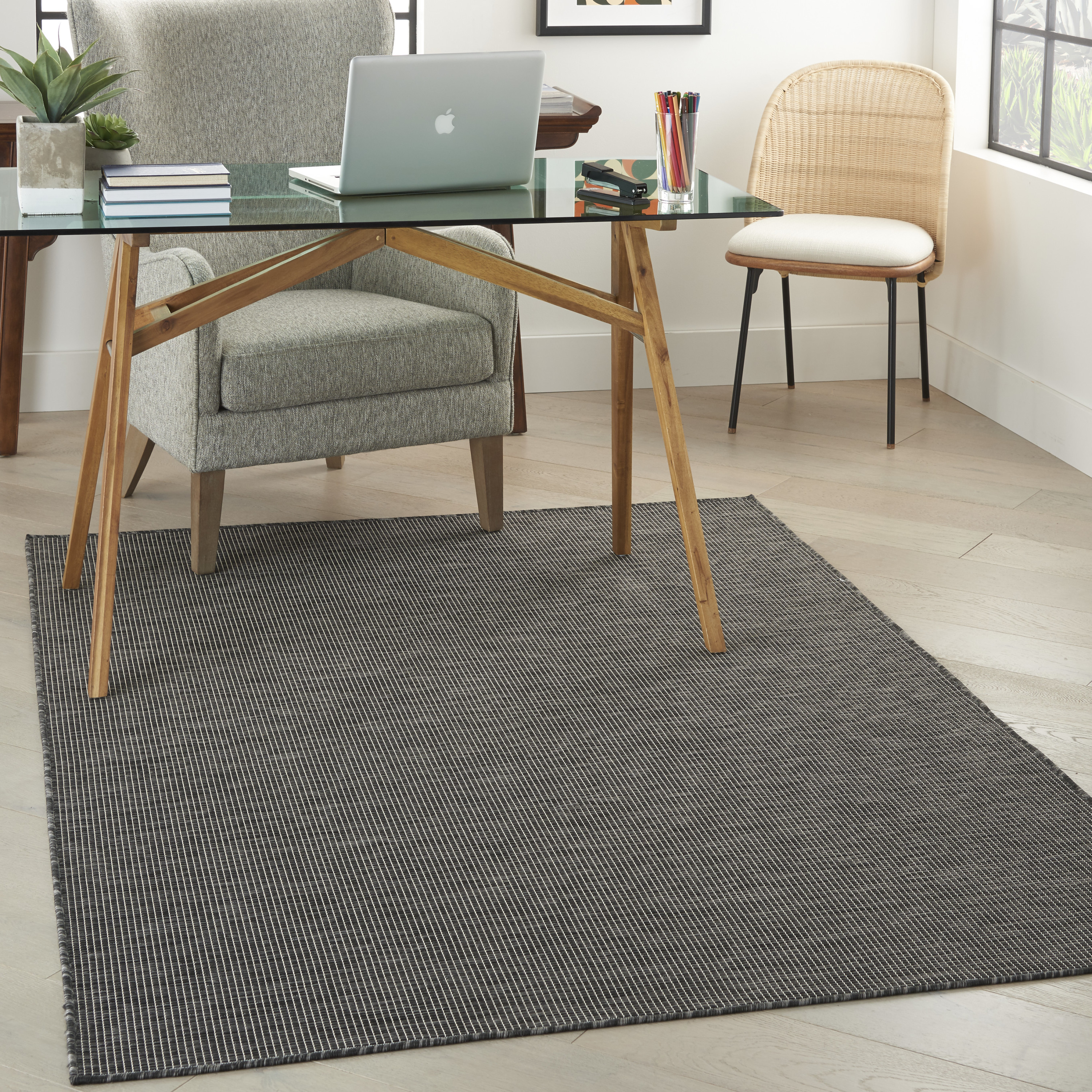 Nourison Positano 5' x 7' Charcoal Modern Rug
