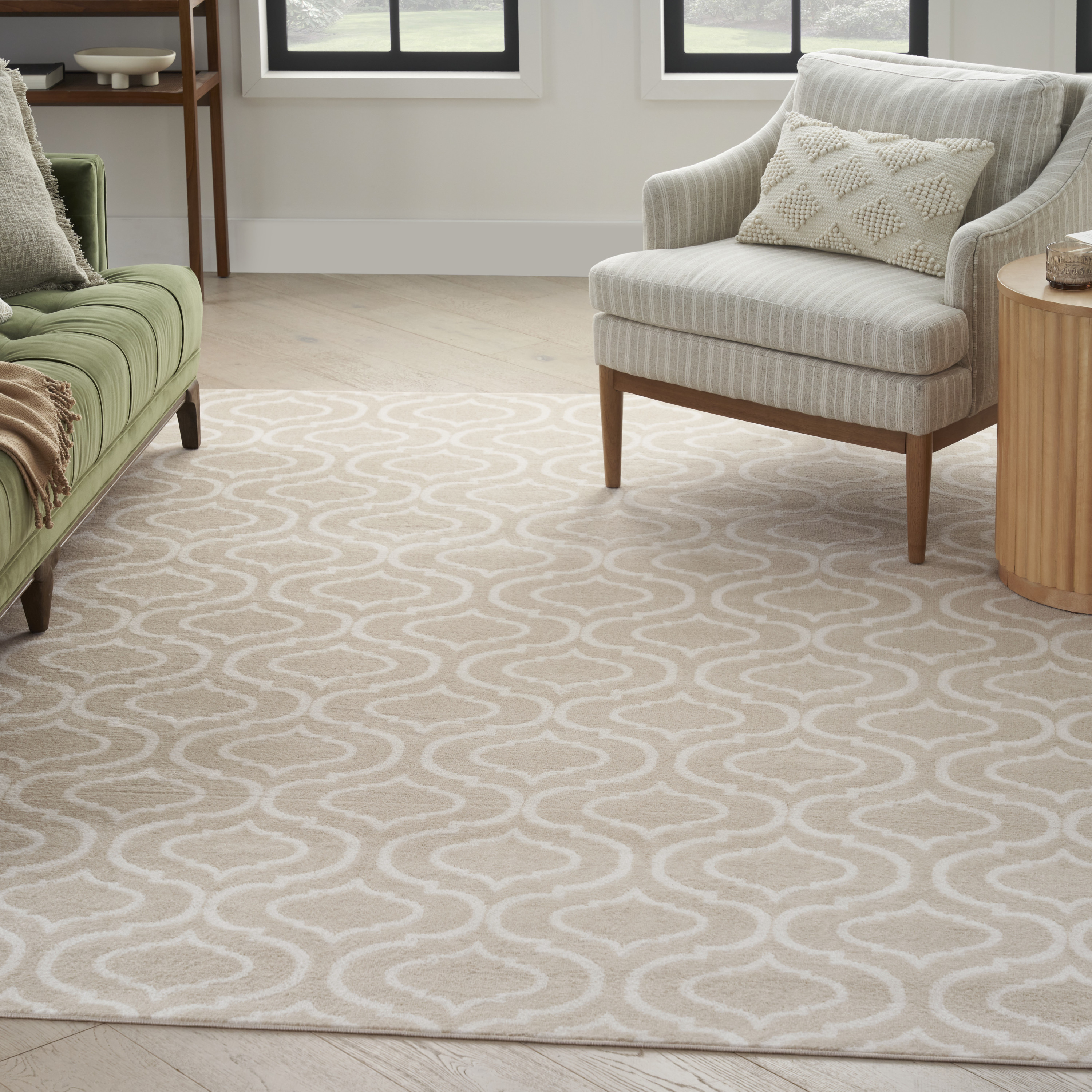 Nourison Jubilant 5'3" x 7'3" Beige Contemporary Indoor Rug