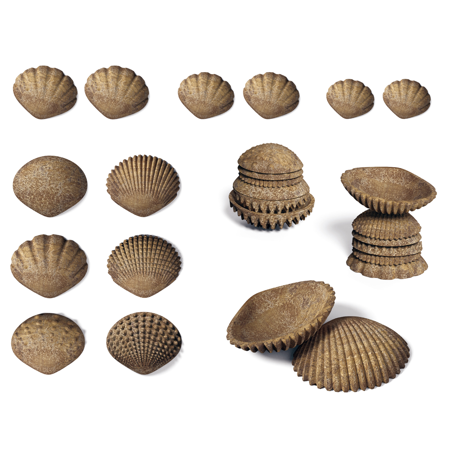 edxeducation edxeducation Tactile Shells - Eco-Friendly - 36 Pieces, 6 Textures, 3 Sizes - Ages 18m+
