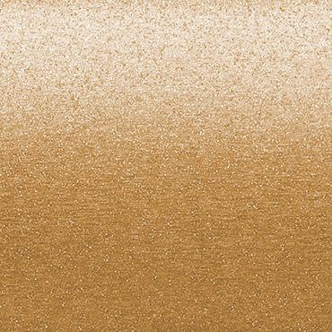 Gold metallic textured surface exhibiting a horizontal gradient—lighter at top, darker at bottom—shimmering with fine granular sparkle under even, diffuse lighting as a uniform background.