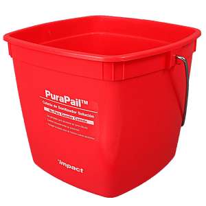 Impact, PuraPail, "Sanitizing", 3qt, Pail, Red