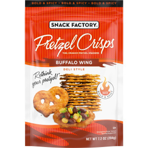 Snack Factory Buffalo Wing Pretzel Crisps, 7.2 OZ Resealable Bag