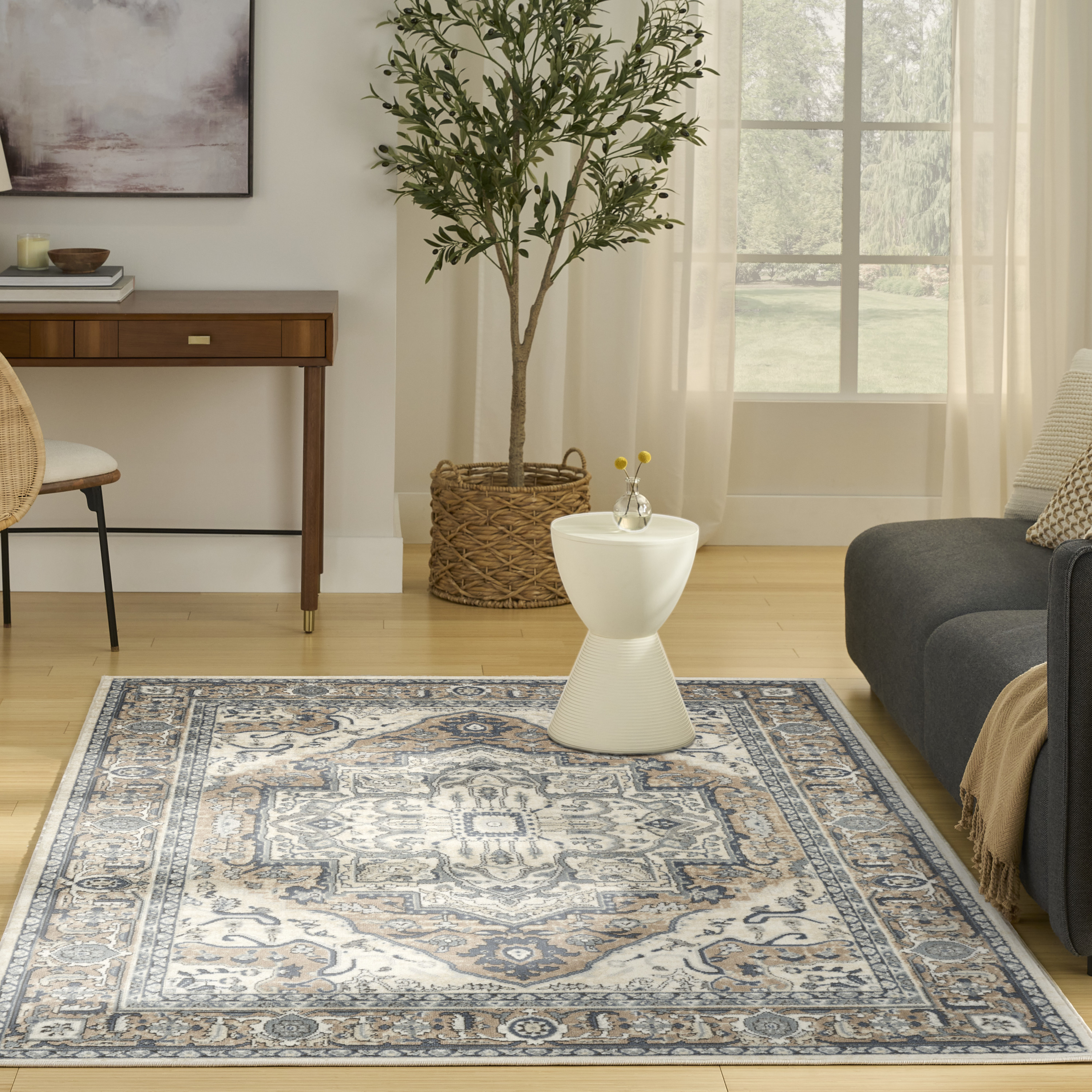 Nourison Quarry 5'3" x 7'3" Ivory Taupe Vintage Indoor Rug