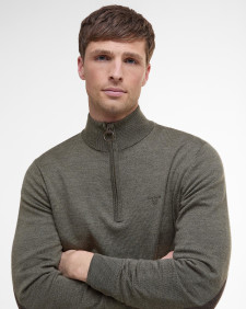 Loyton Merino Half Zip Sweatshirt Olive Marl