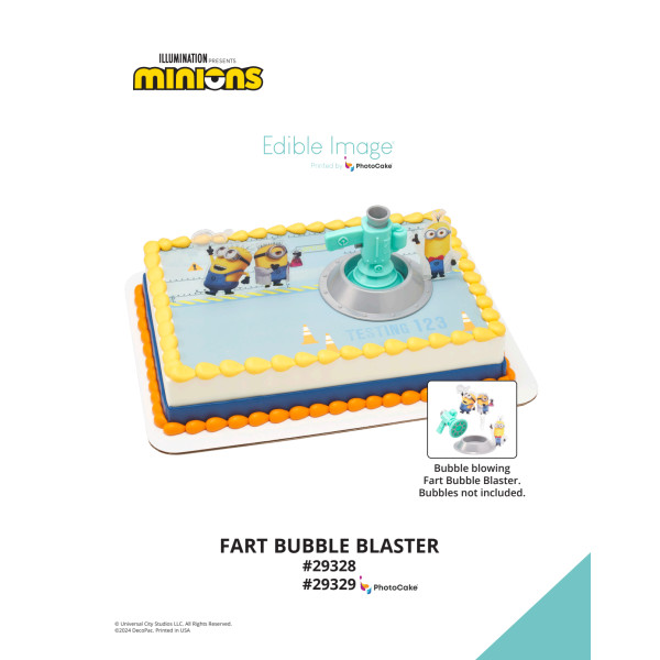Minions Fart Bubble Blaster The Magic of Cakes® PhotoCake® Enhanced Background Page