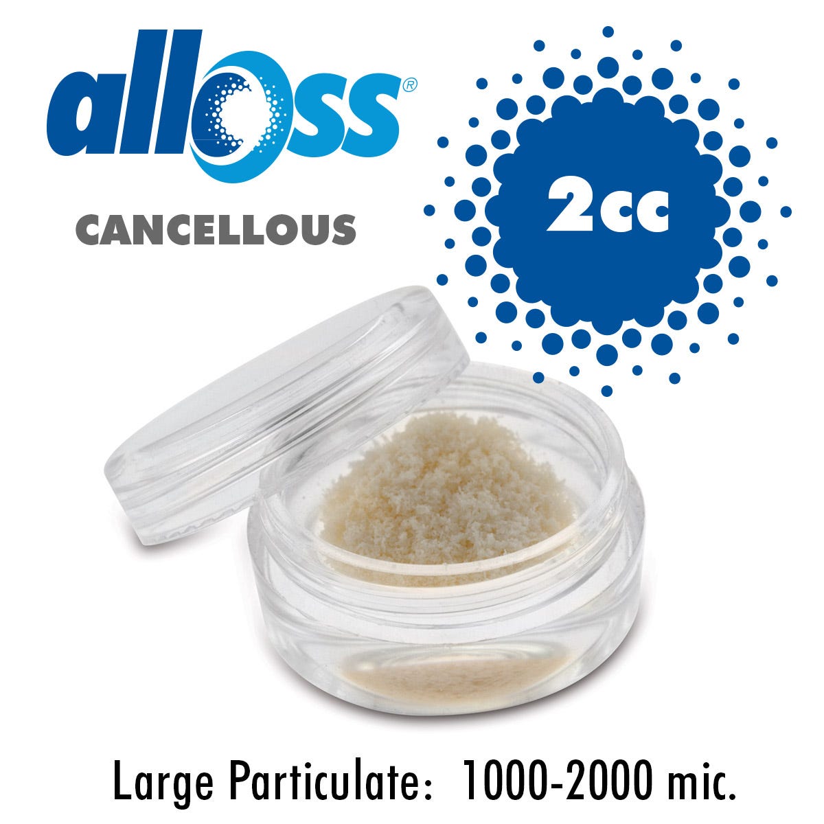 alloOss® Large Particle Cancellous Particulate 1000-2000um (2.0cc)