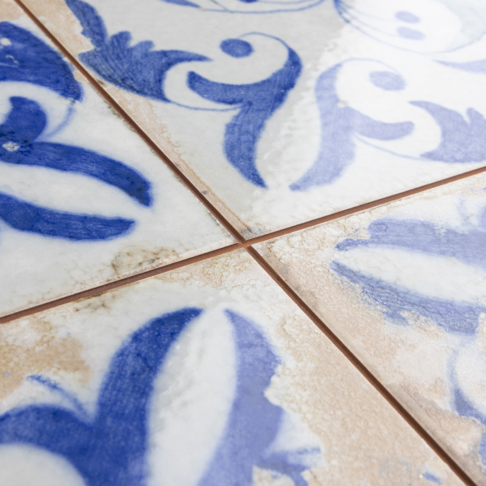 Kings Luxe Heritage Leaves 17-5/8 in. x 17-5/8 in. Ceramic Floor and Wall Tile