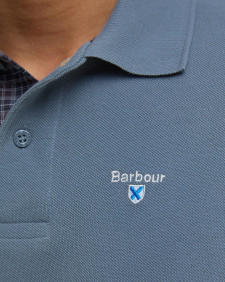 Tartan Pique Polo Shirt Blue Stone