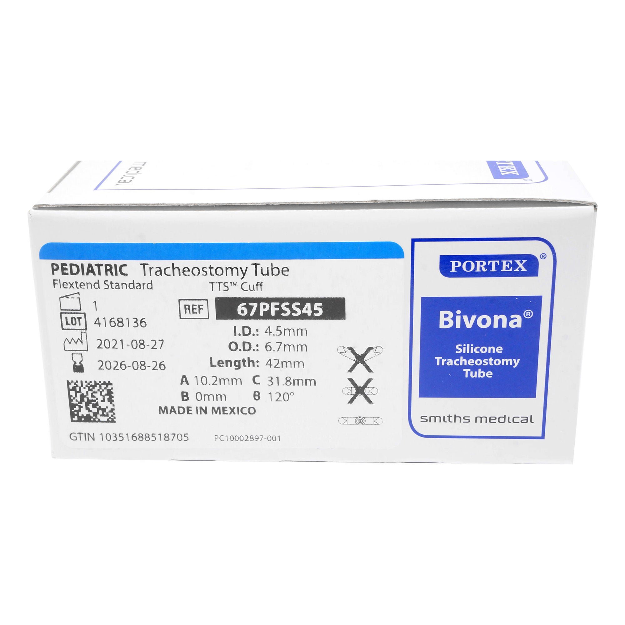 Bivona® FlexTend™ TTS™ Tracheostomy Tube, Size 4.5