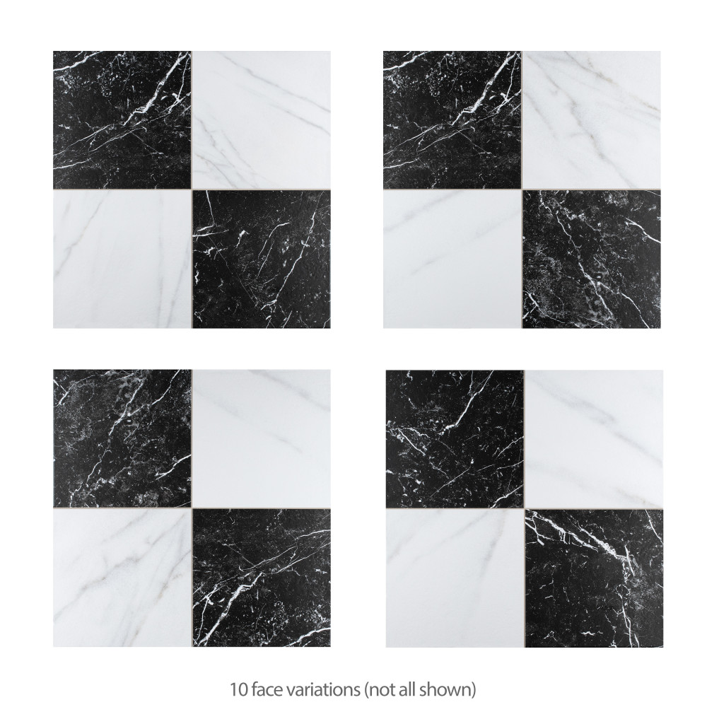 Merzoni Checker Ruzzini 17-7/8 in. x 17-7/8 in. Porcelain Floor and Wall Tile