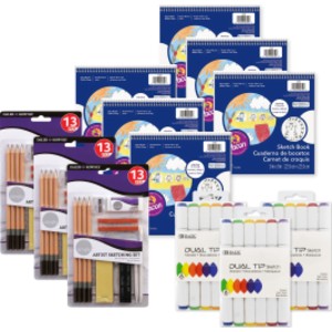 Sketch Art Kit, Sketch Books, Drawing Pencils, Charcoal, Pastels & Dual Tip Markers
