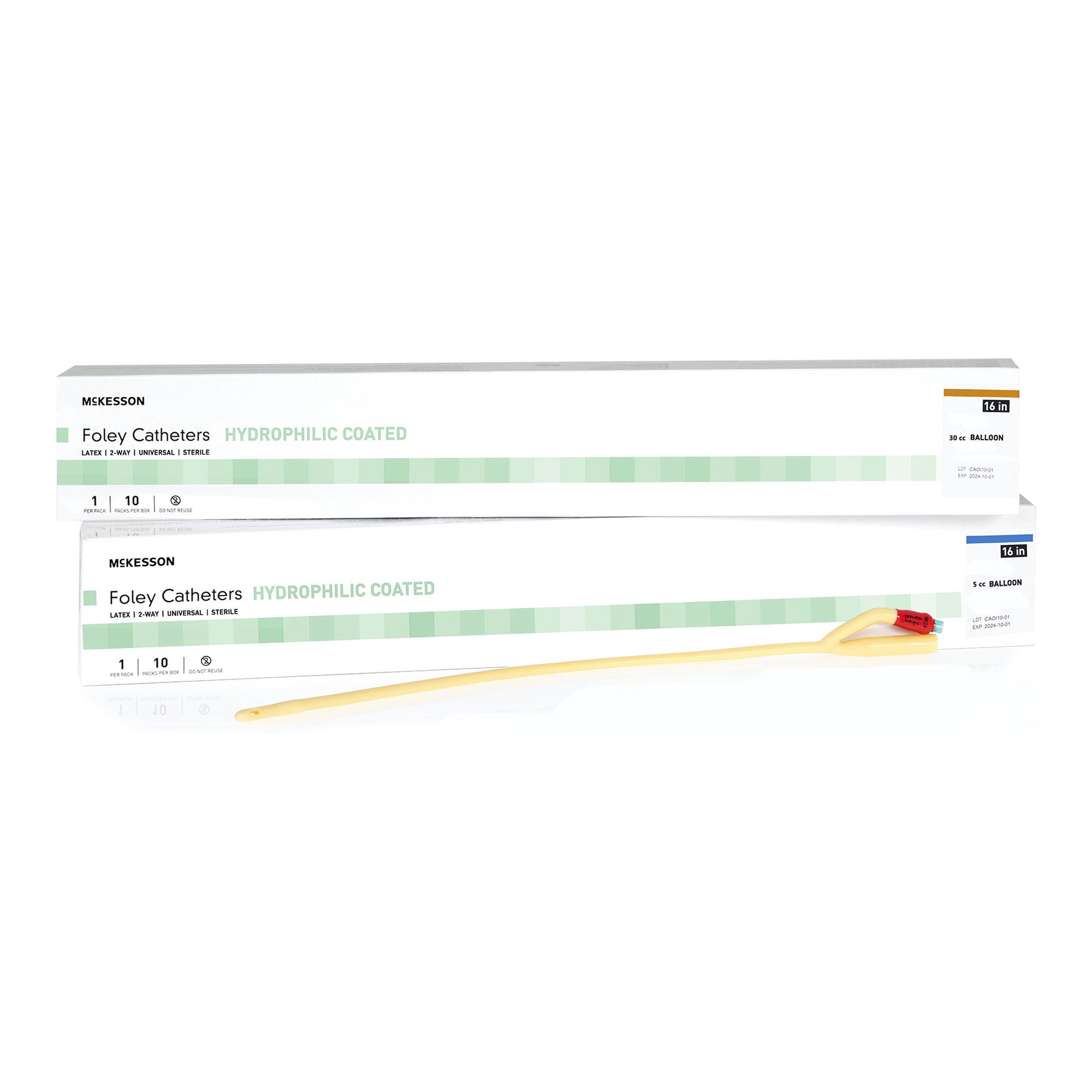 McKesson Hydrophilic-Coated Latex Foley Catheter, Coudé Tip, 22 Fr.