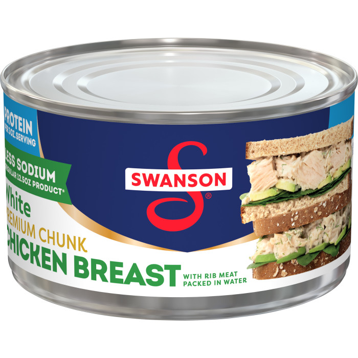 Premium White Chunk Chicken Breast with Rib Meat Packed in Water