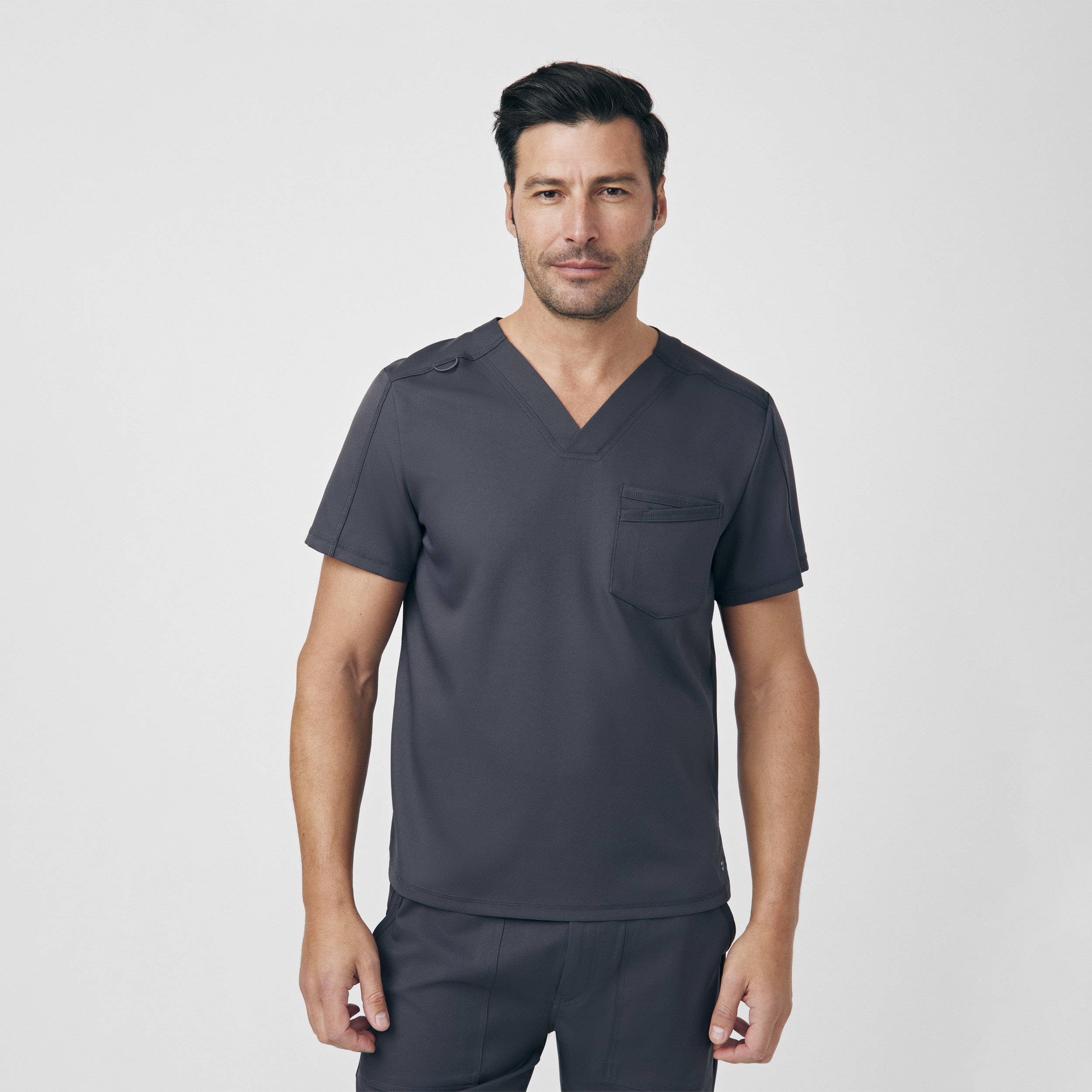White Cross VIBE WT150 Men‘s 2-Pocket Moisture Wicking Tuck-In Scrub Top with Dedicated Pen Slot-White Cross