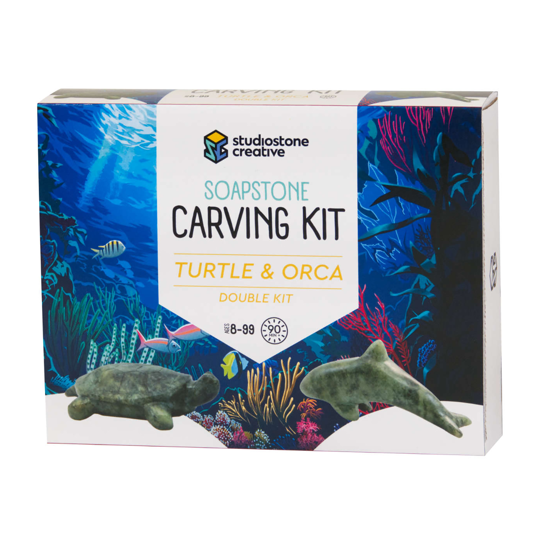 Studiostone Creative Turtle & Orca Double Soapstone Carving Kit image number null