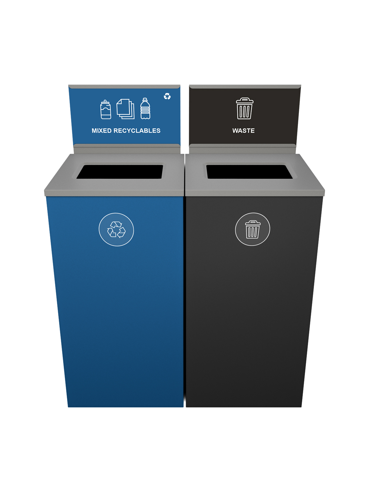SPECTRUM – Double – Cube – Mixed Recyclables-Waste – Full-Full – Blue-Black