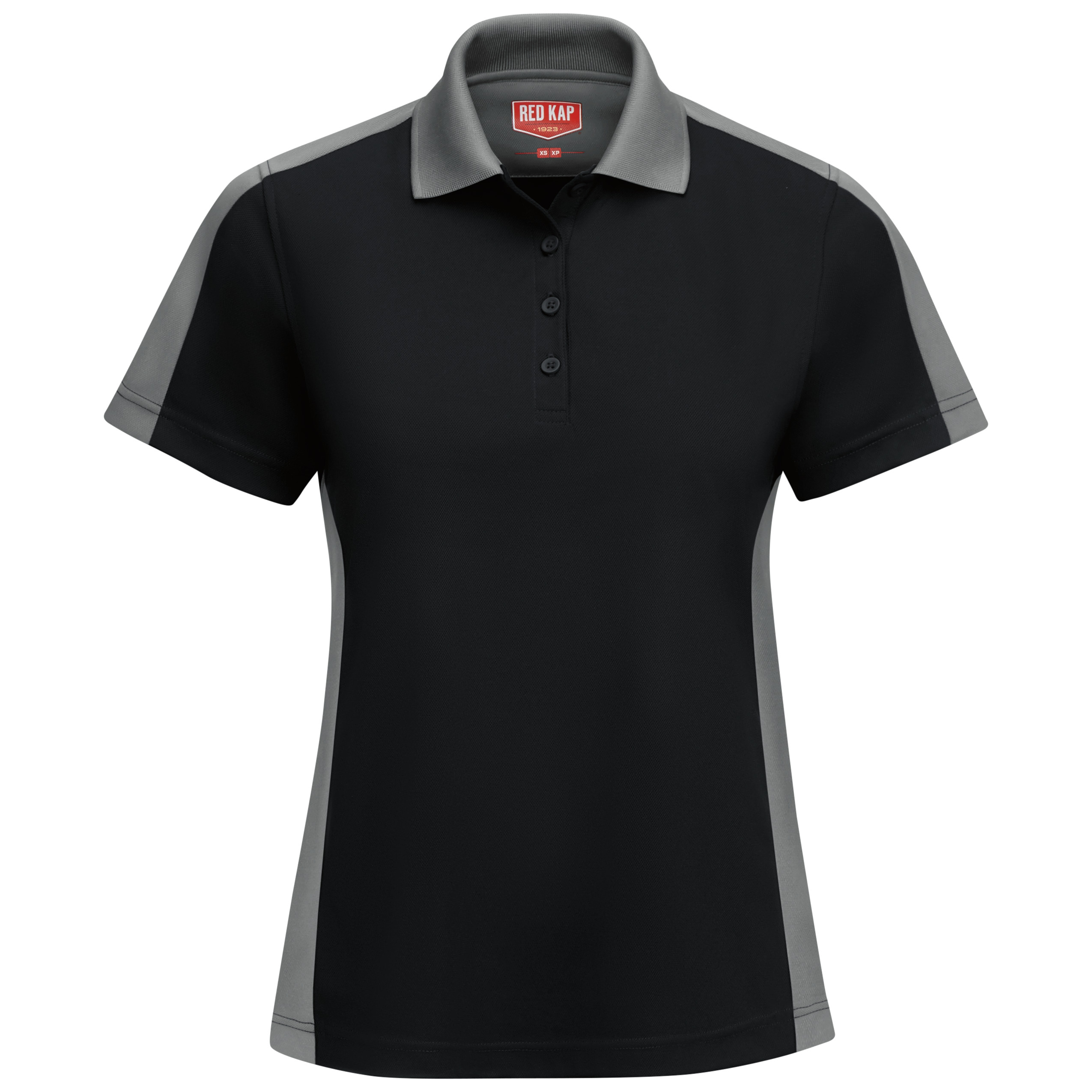 Women‘s Short Sleeve Performance Knit Two-Tone Polo-Red Kap