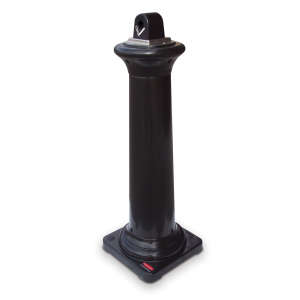 Rubbermaid Commercial, GroundsKeeper® Tuscan, 1 gal, Resin, Black, Round, Smoking Receptacle