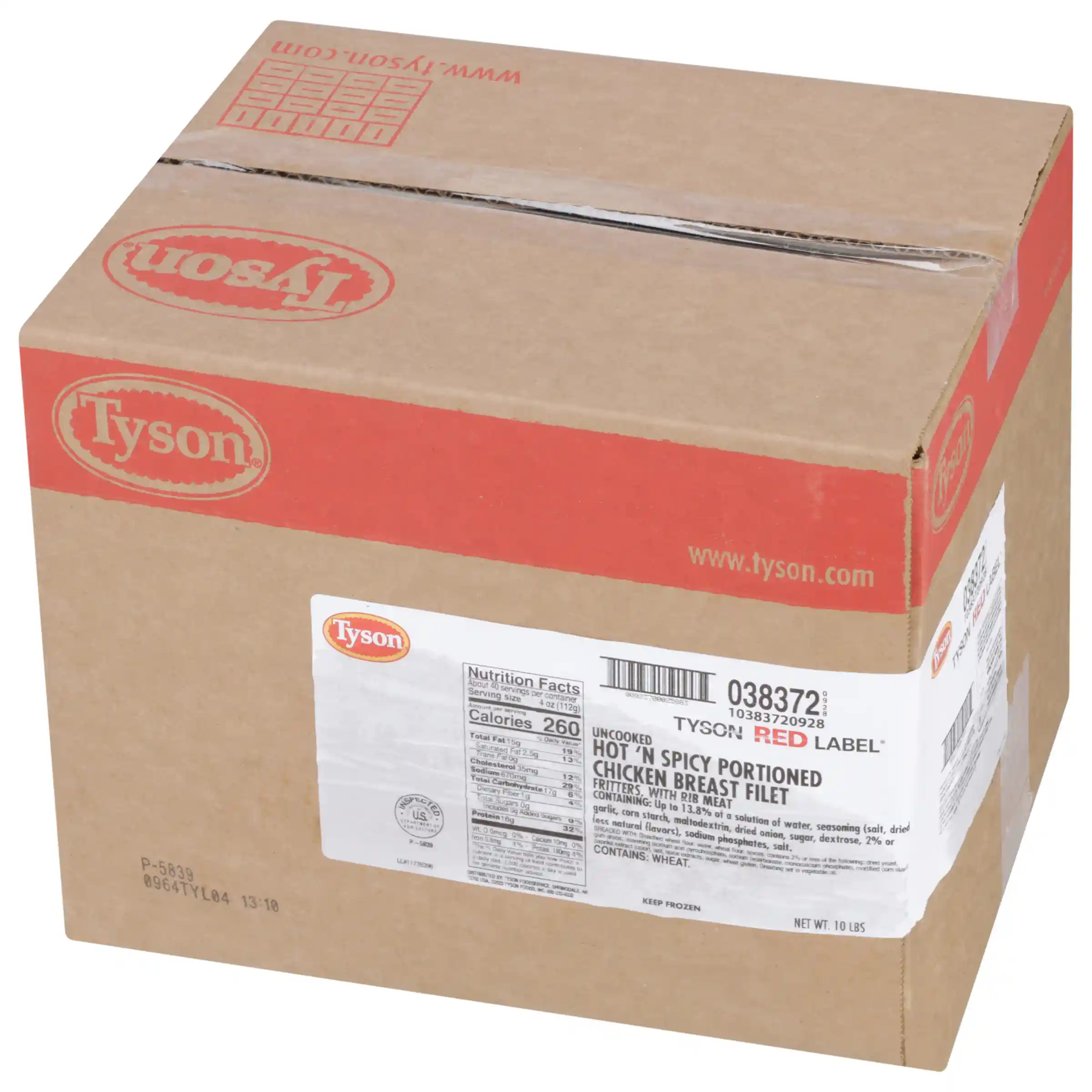 Tyson Red Label® Uncooked Hot & Spicy Select Cut Chicken Breast Filet Fritters, 4 oz. _image_5