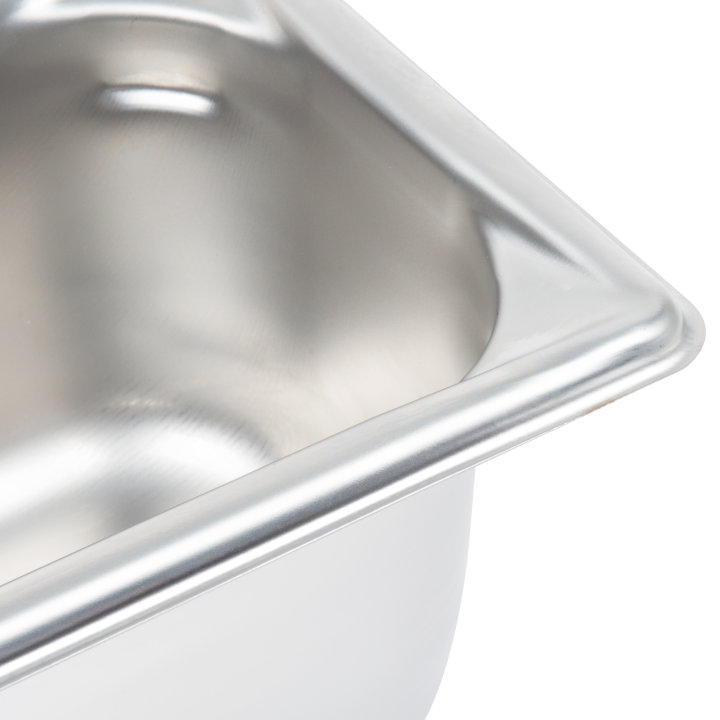 Half-long-size 4-inch-deep Super Pan V® stainless steel steam table pan