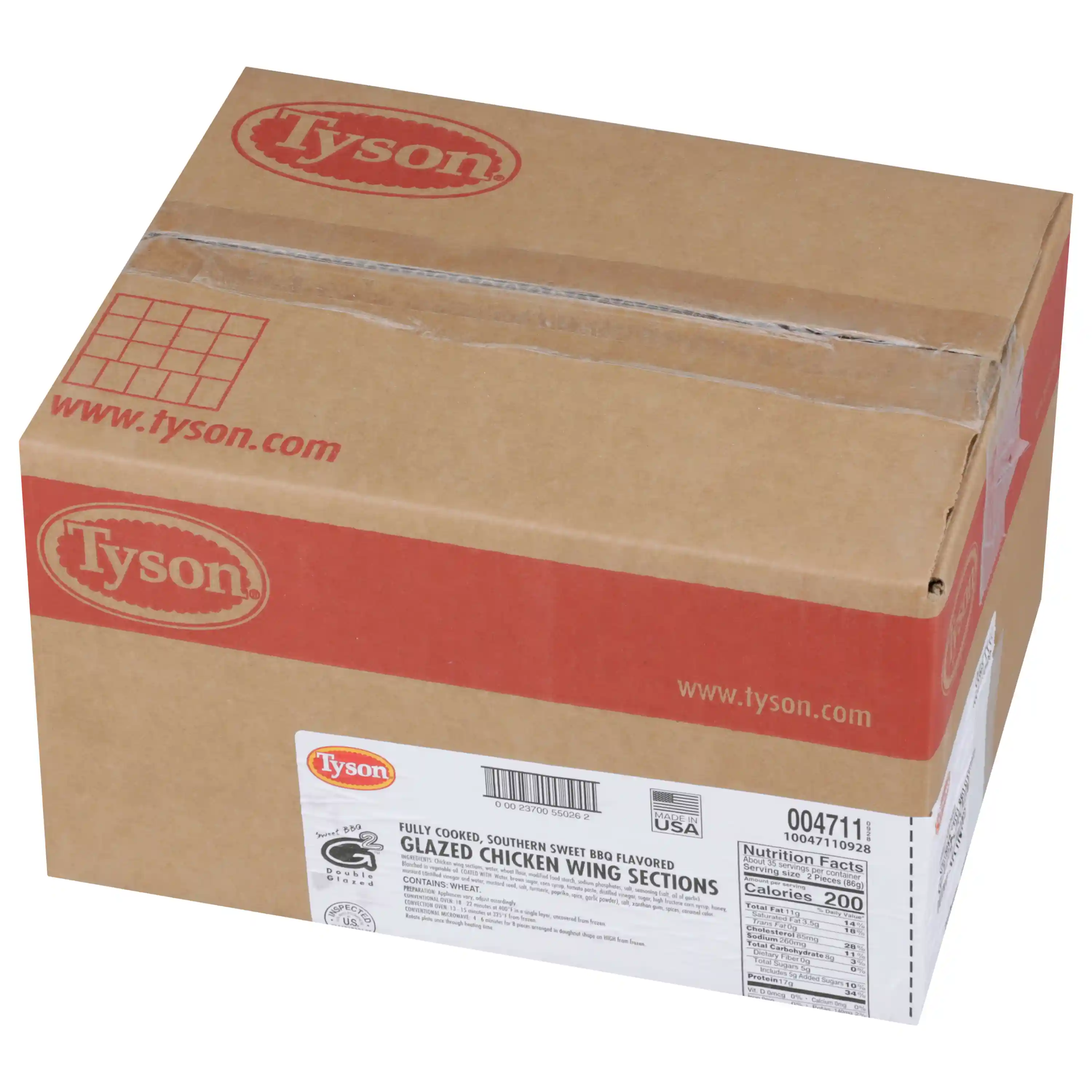Tyson® Fully Cooked Southern Sweet BBQ Glazed Bone-In Chicken Wing Sections, Large_image_5