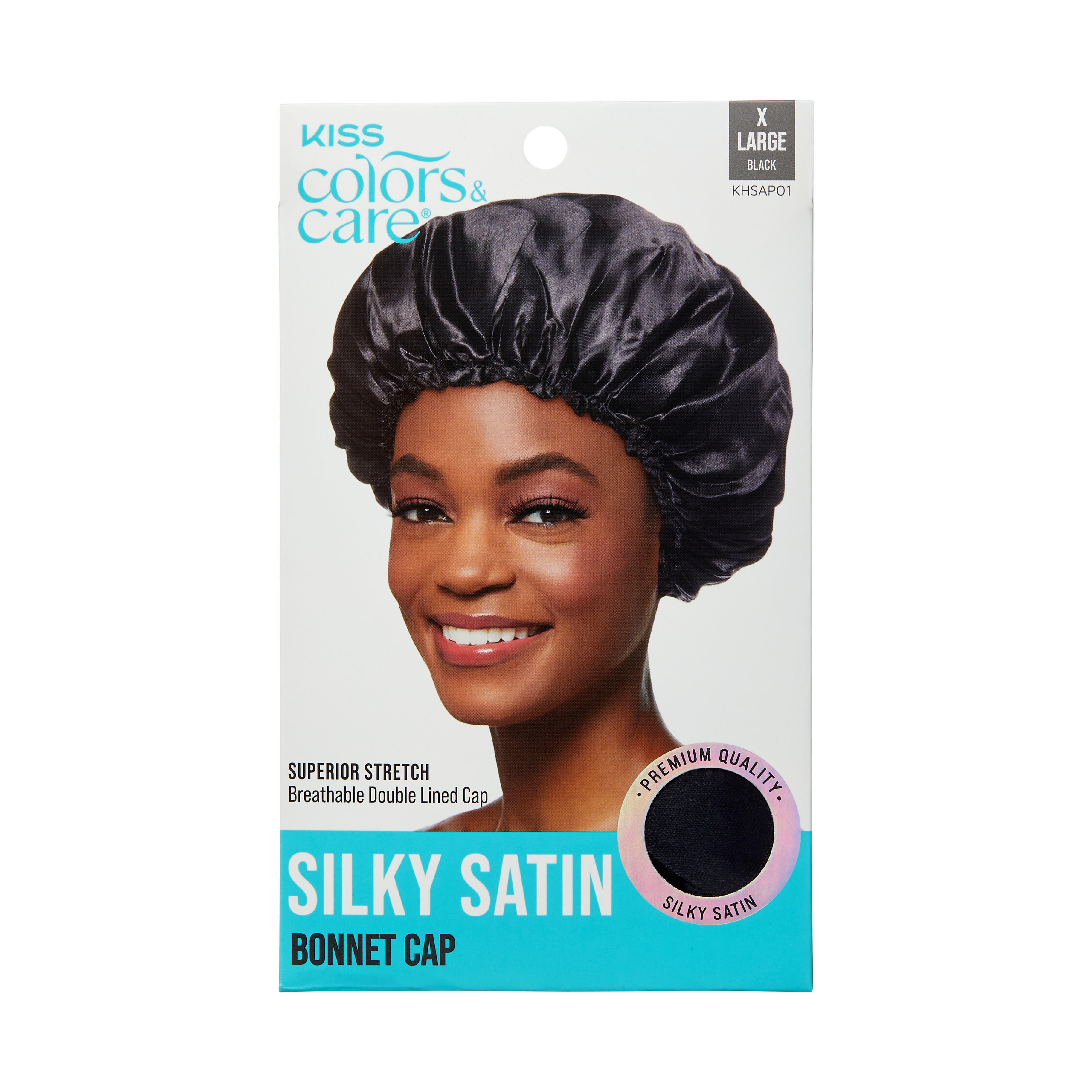 Black | Extra-Large | Satin Bonnet Cap