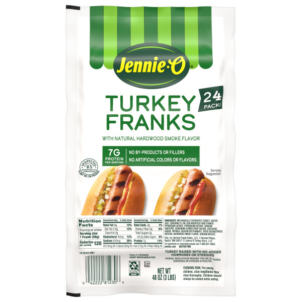 JENNIE-O(r) Jumbo Turkey Franks - 4/3 lb. . C1N1 - Front No Plunge In Package (Hi Res)