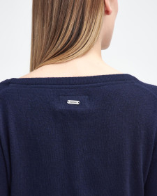 Pendle Crew Neck Jumper Navy-Hessian Tartan