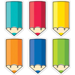 Core Decor Colorful Doodle Pencils 6 Inch Designer Cut-Outs, Pack of 72