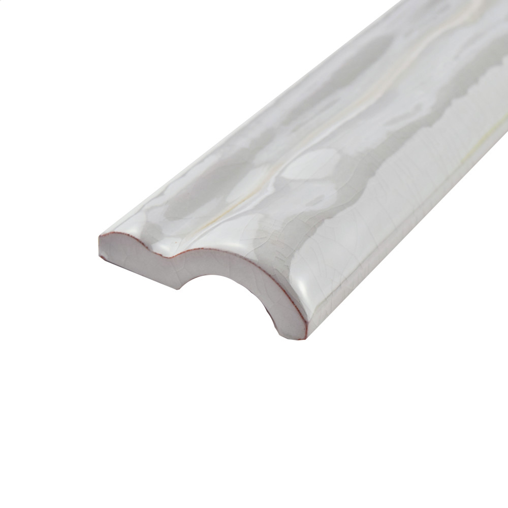 Antic Craquelle Moldura Gris Oscuro 2 in. x 6 in. Ceramic Wall Trim