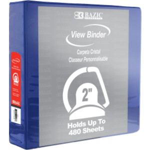 Slant D Ring View Binder with 2 Pockets, 2", Blue