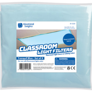 Classroom Light Filters, Tranquil Blue, Set of 4