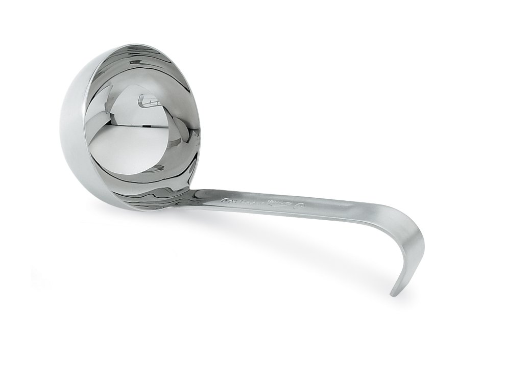 1-ounce one-piece heavy-duty stainless steel ladle with short handle