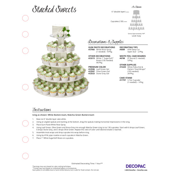 Stacked Sweets Cake Decorating Instruction Card