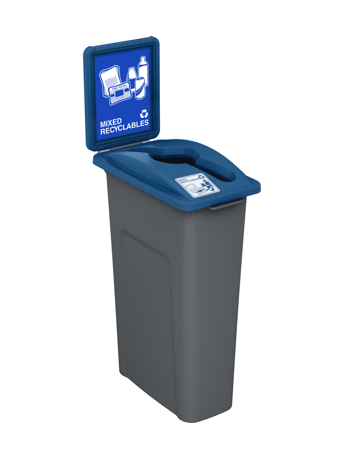 WASTE WATCHER – Single – Kit – Mixed Recyclables – Mixed – Grey PCR-Blue PCR