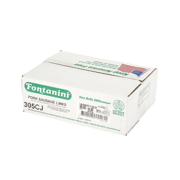 FONTANINI(r) Country Johnny Pork Link, Raw, 2 oz.,10 lb . C1RA - Front Right Closed Case (Hi Res)