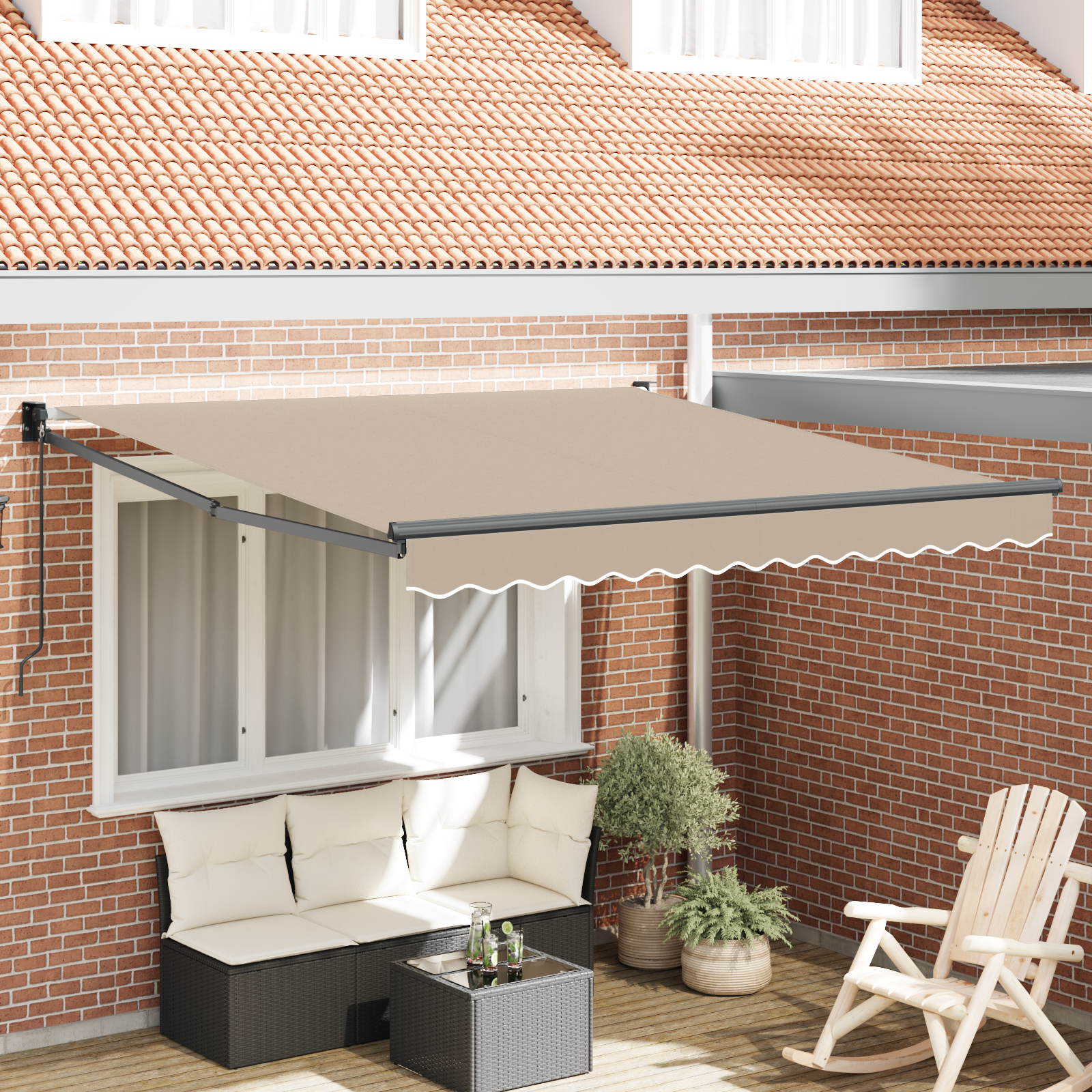 vidaXL Ausziehbare Markise Beige 300 x 250 x 165 cm – Bild 2