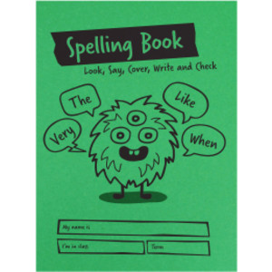Little Monsters Spelling Test Book, A5, 32 Pages, Green