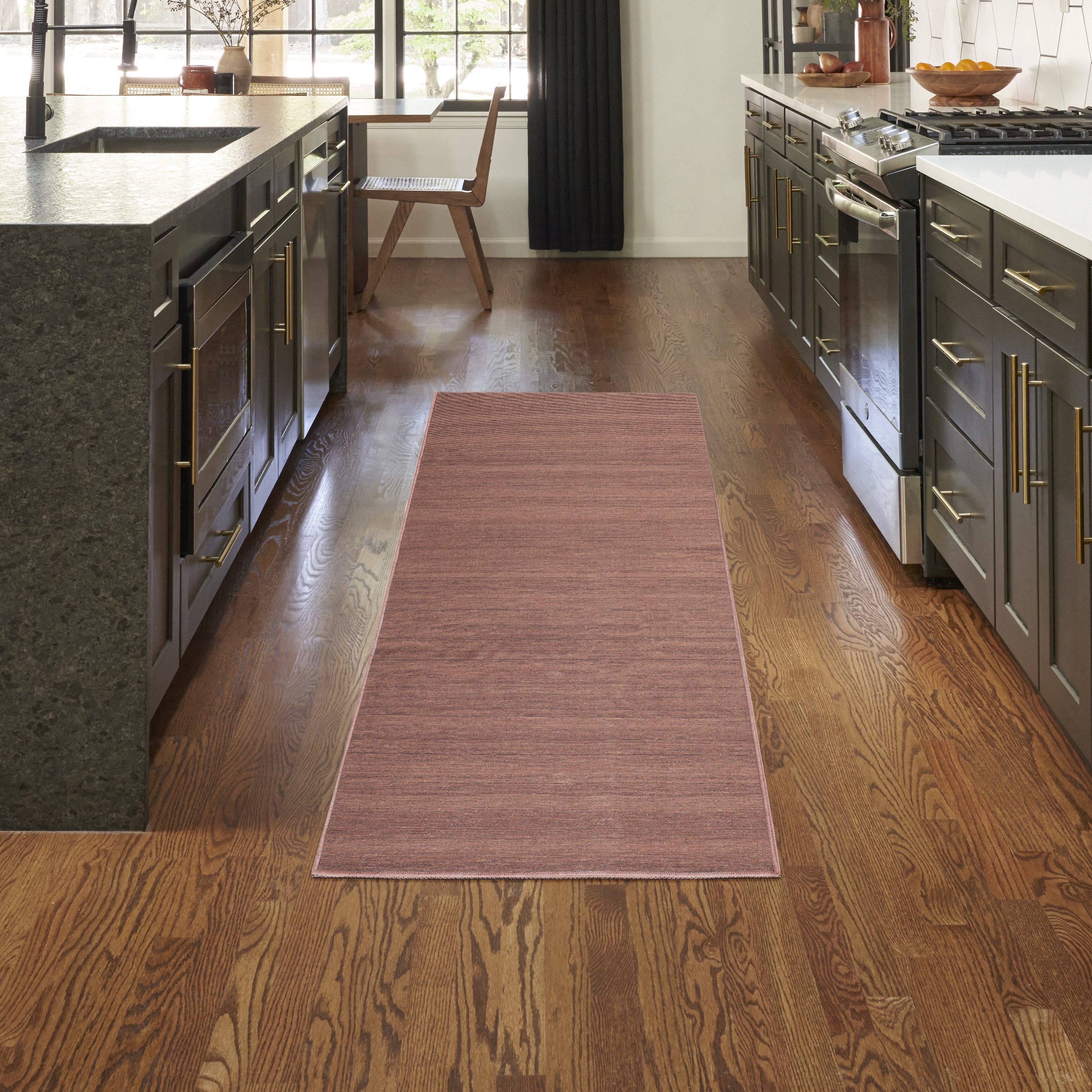 Nourison Washable Essentials 2'2" x 10' Mocha Modern Indoor Rug