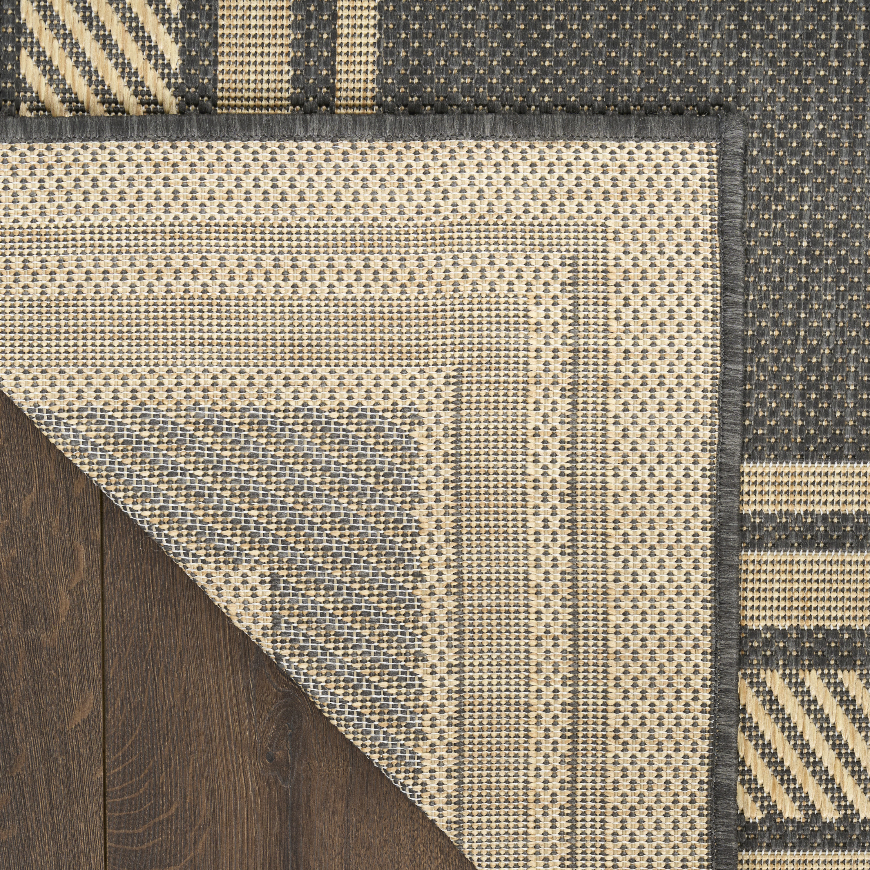 Nourison Horizon Indoor/Outdoor 6' x 9' Charcoal Modern Rug