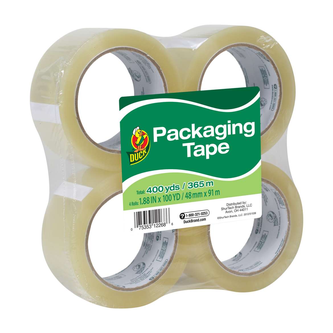 Duck® Brand Standard Packaging Tape - Clear, 4 pk, 1.88 in. x 100 yd. Image