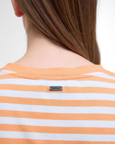 Ferryside Striped T-Shirt Papaya/Cloud