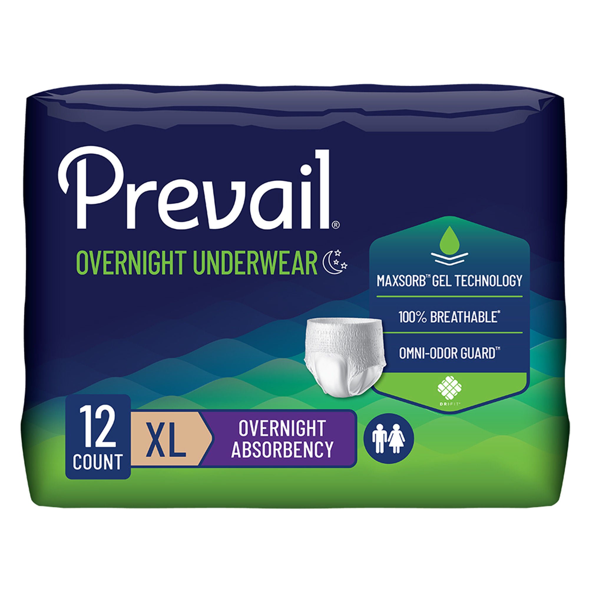 Prevail® Overnight Absorbent Underwear, Extra Large