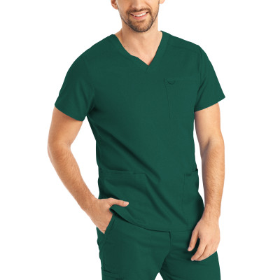 Landau ProFlex LT109 NEW Men&#8216;s 4-Pocket 2 Way Stretch Easy Care Medical Scrub Top-Landau