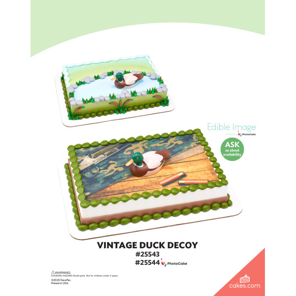 Vintage Duck Decoy The Magic of Cakes® PhotoCake® Enhanced Background and Icing Page