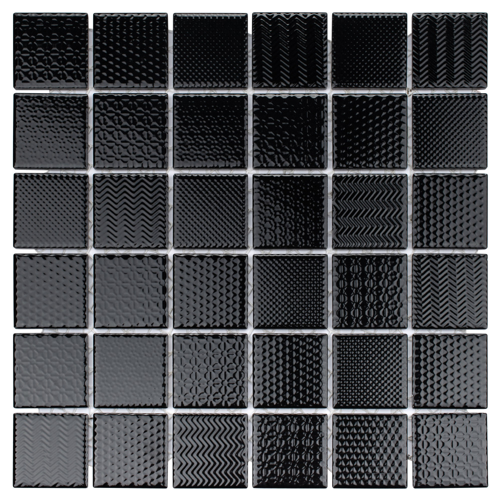 Celadon Graphite 11-5/8 in. x 11-5/8 in. Porcelain Mosaic Tile