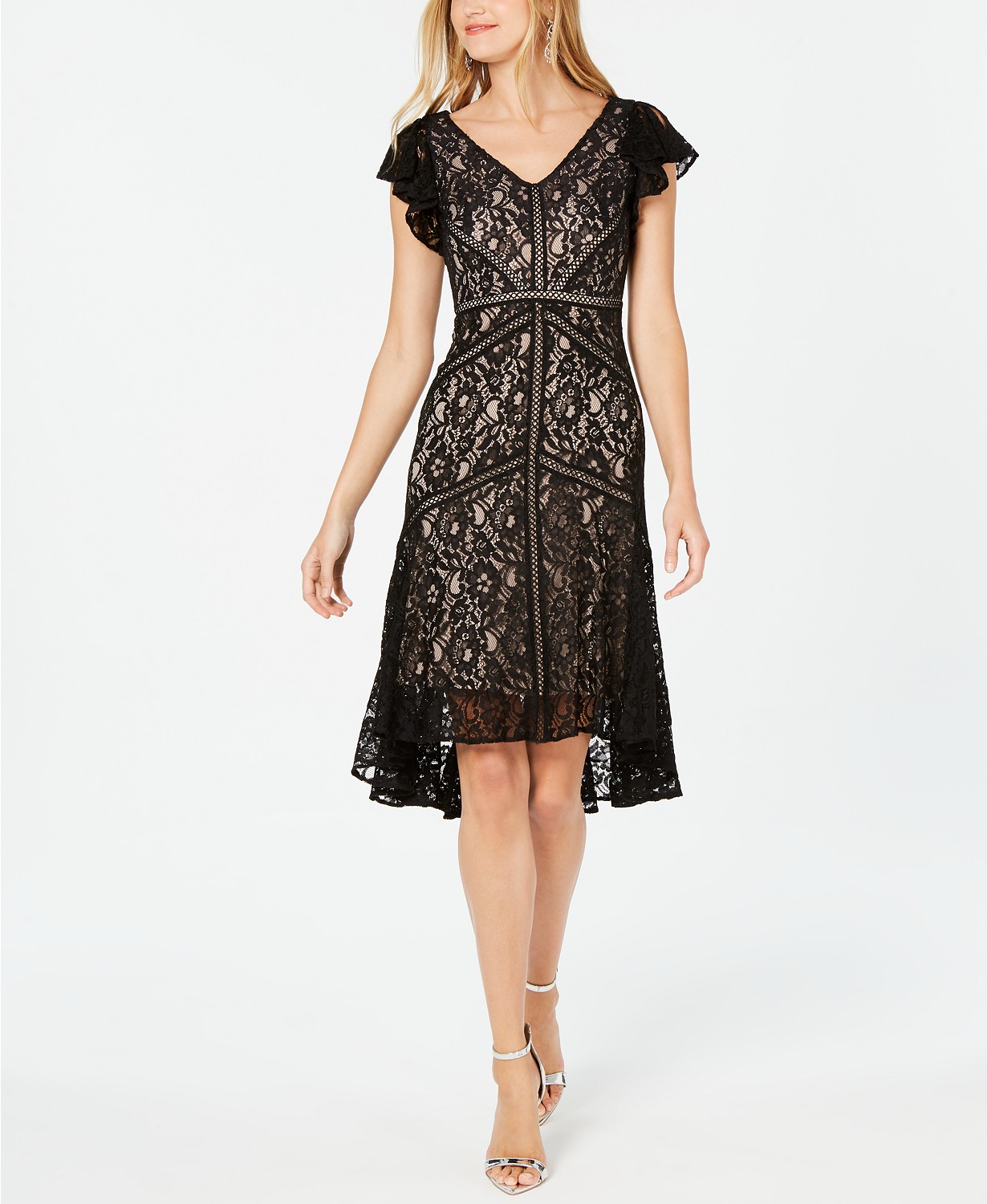 Taylor Women's Lace A-Line Dress - Black/Nude - Size: 12 | eBay