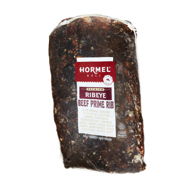 HORMEL(r) Prime Rib, Select, Rare, 10%, Wet Pack, Frozen, 2 pc . C1CB - Front Center Inner Pack (Hi Res)