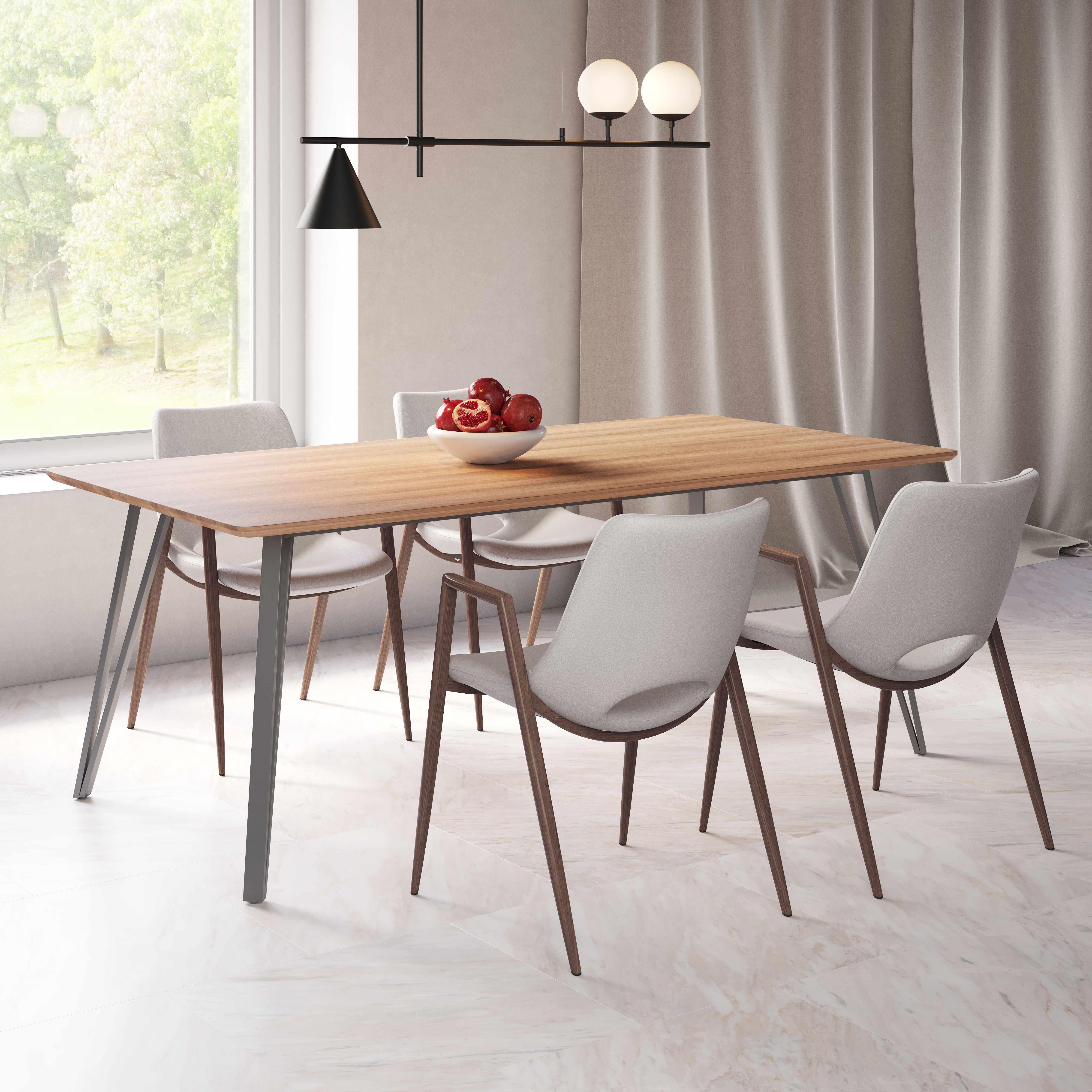 Desi Dining Chair (Set of 2) Beige & Walnut product image